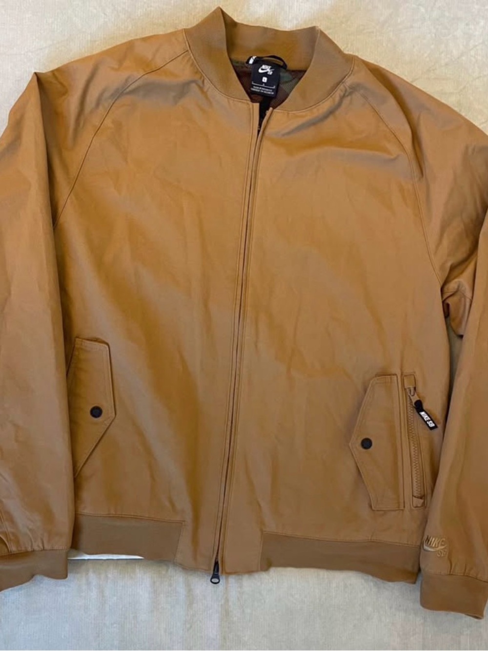 Nike Brown Bomber Jacket - Zip Front